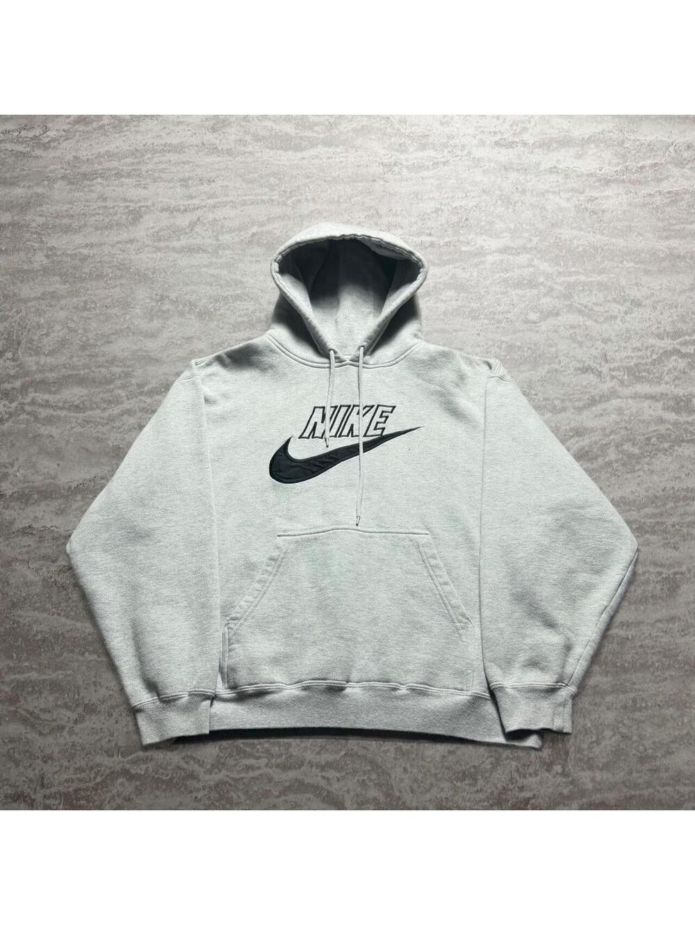 Lavor Nike Swoosh Graphic Pullover Hoodie M Gray